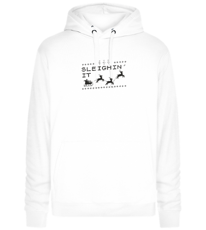 Sleighin' It Design - Premium unisex hoodie_WHITE_front