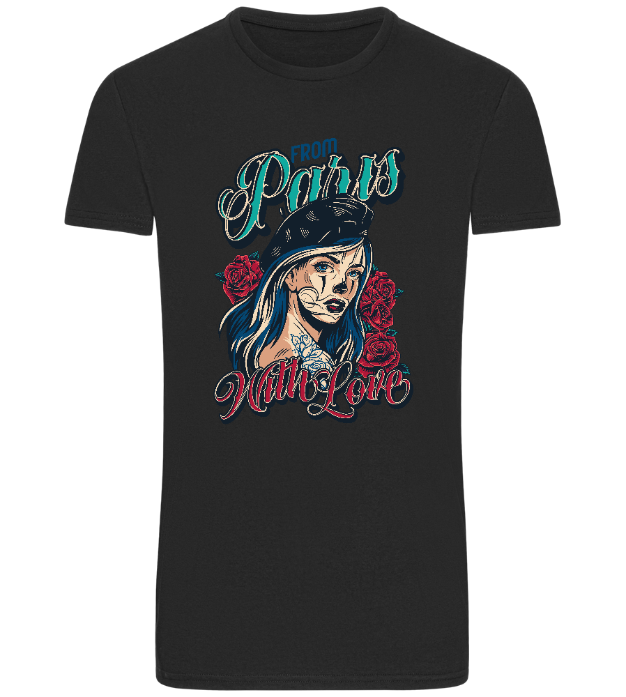 From Paris With Love Design - Basic Unisex T-Shirt_DEEP BLACK_front