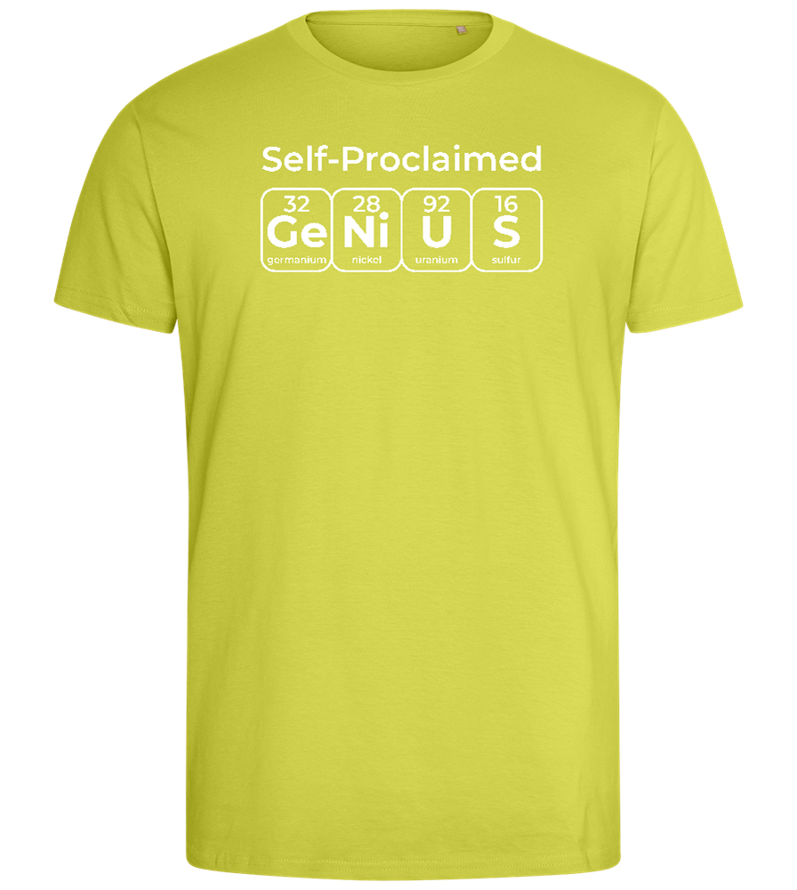 Periodic Table Genius Design - Comfort men's fitted t-shirt_GREEN APPLE_front