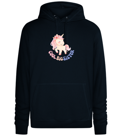 Cool Big Sister Unicorn Design - Premium unisex hoodie_BLACK_front