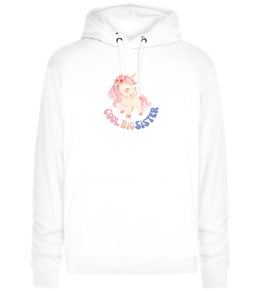 Cool Big Sister Unicorn Design - Premium unisex hoodie_WHITE_front