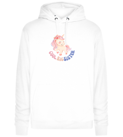 Cool Big Sister Unicorn Design - Premium unisex hoodie_WHITE_front