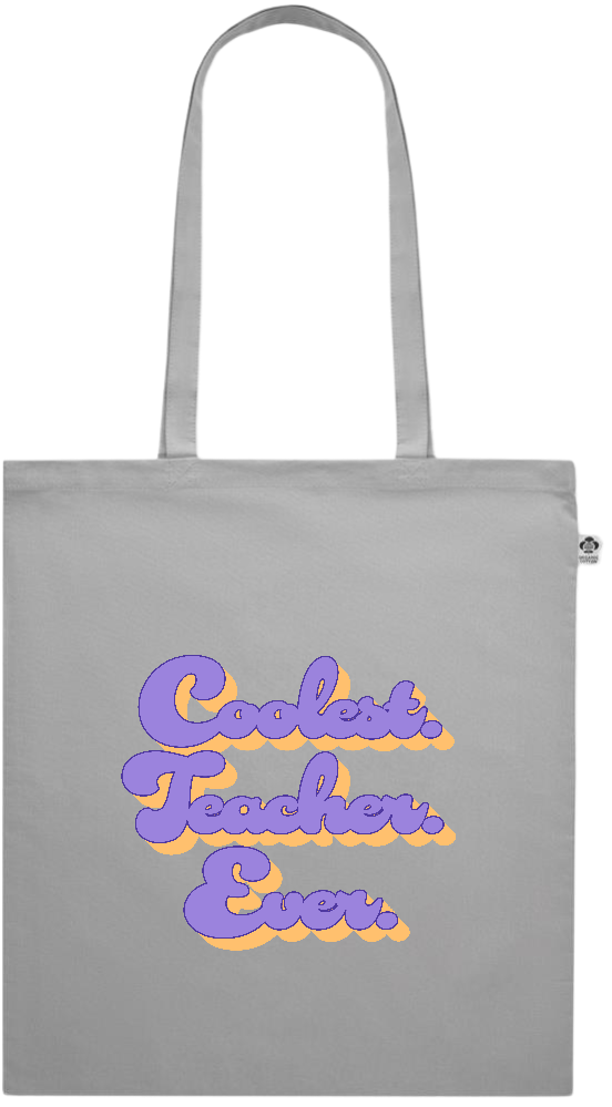 Coolest Teacher Ever Design - Premium colored organic cotton shopping bag_GREY_front