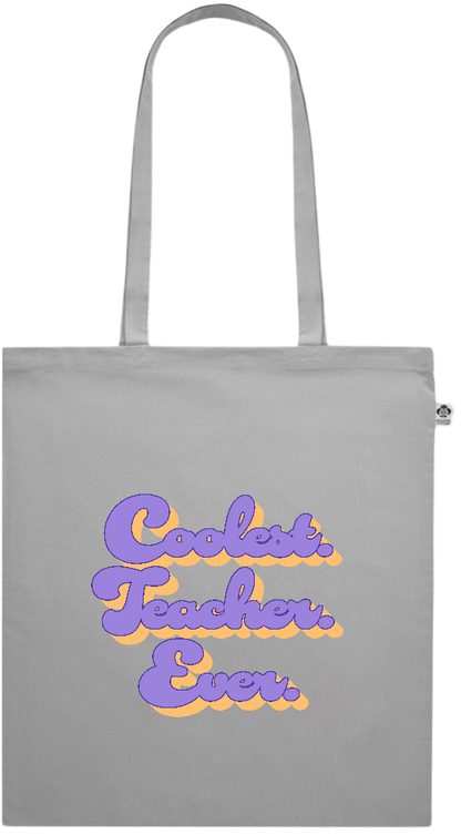 Coolest Teacher Ever Design - Premium colored organic cotton shopping bag_GREY_front