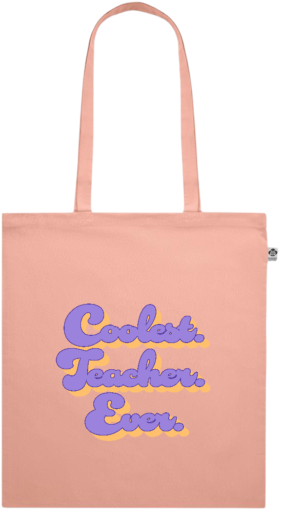 Coolest Teacher Ever Design - Premium colored organic cotton shopping bag_ORANGE_front