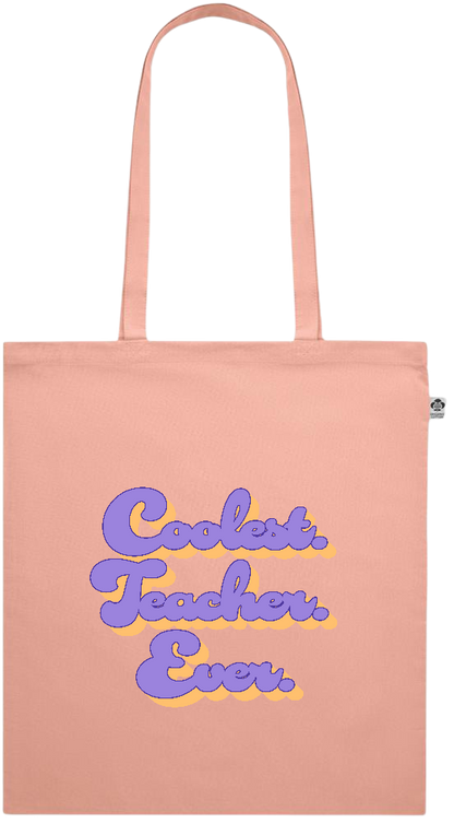 Coolest Teacher Ever Design - Premium colored organic cotton shopping bag_ORANGE_front