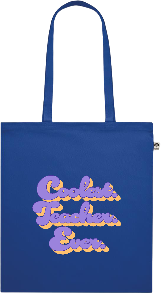 Coolest Teacher Ever Design - Premium colored organic cotton shopping bag_ROYAL BLUE_front