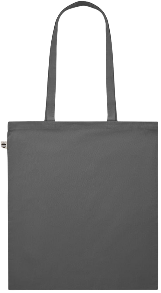 Coolest Teacher Ever Design - Premium colored organic cotton shopping bag_STONE GREY_back