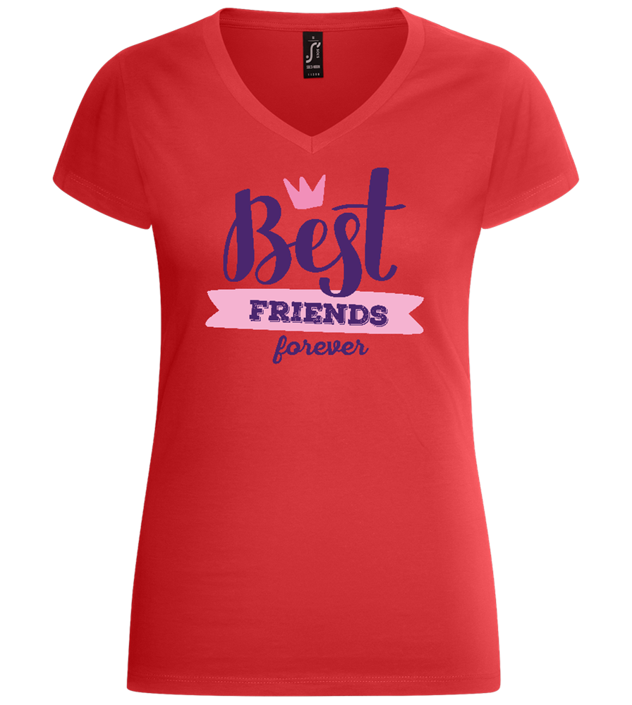 Best Friends Forever 1 Design - Basic women's v-neck t-shirt_RED_front