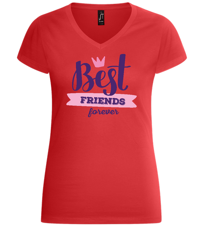 Best Friends Forever 1 Design - Basic women's v-neck t-shirt_RED_front