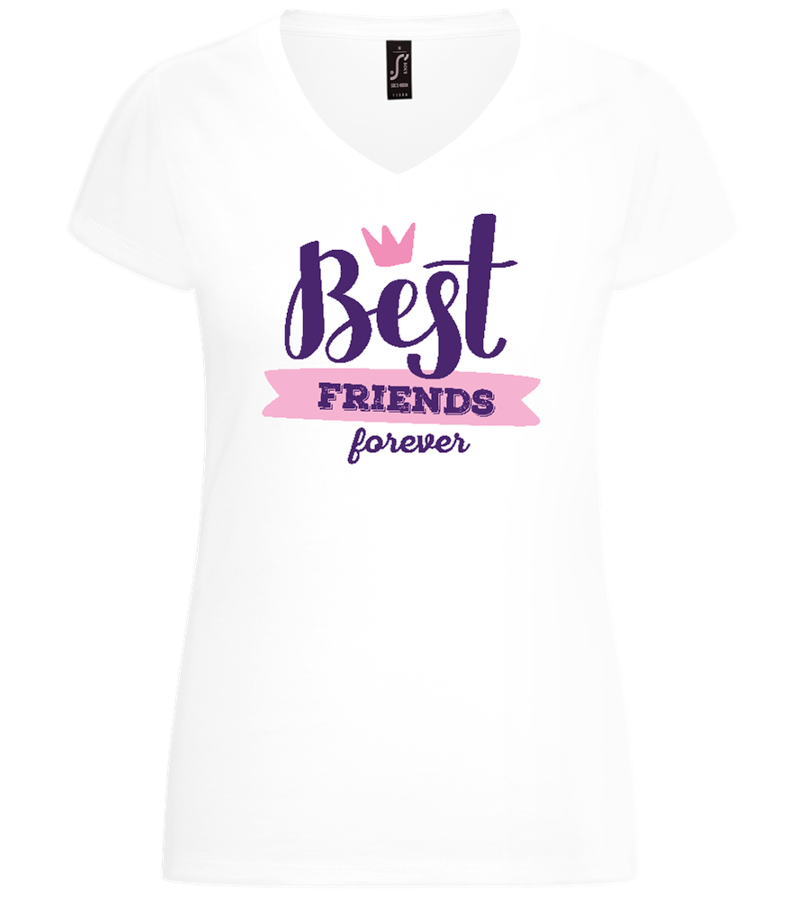 Best Friends Forever 1 Design - Basic women's v-neck t-shirt_WHITE_front