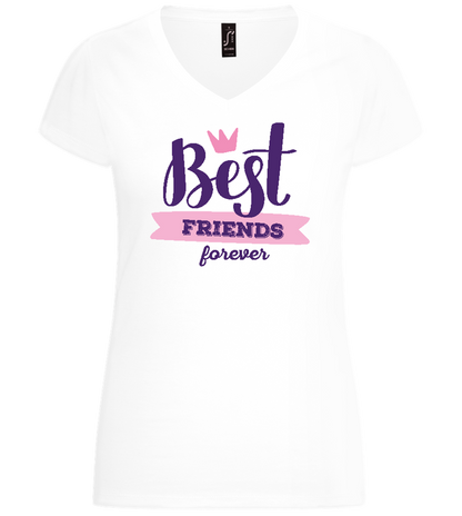 Best Friends Forever 1 Design - Basic women's v-neck t-shirt_WHITE_front