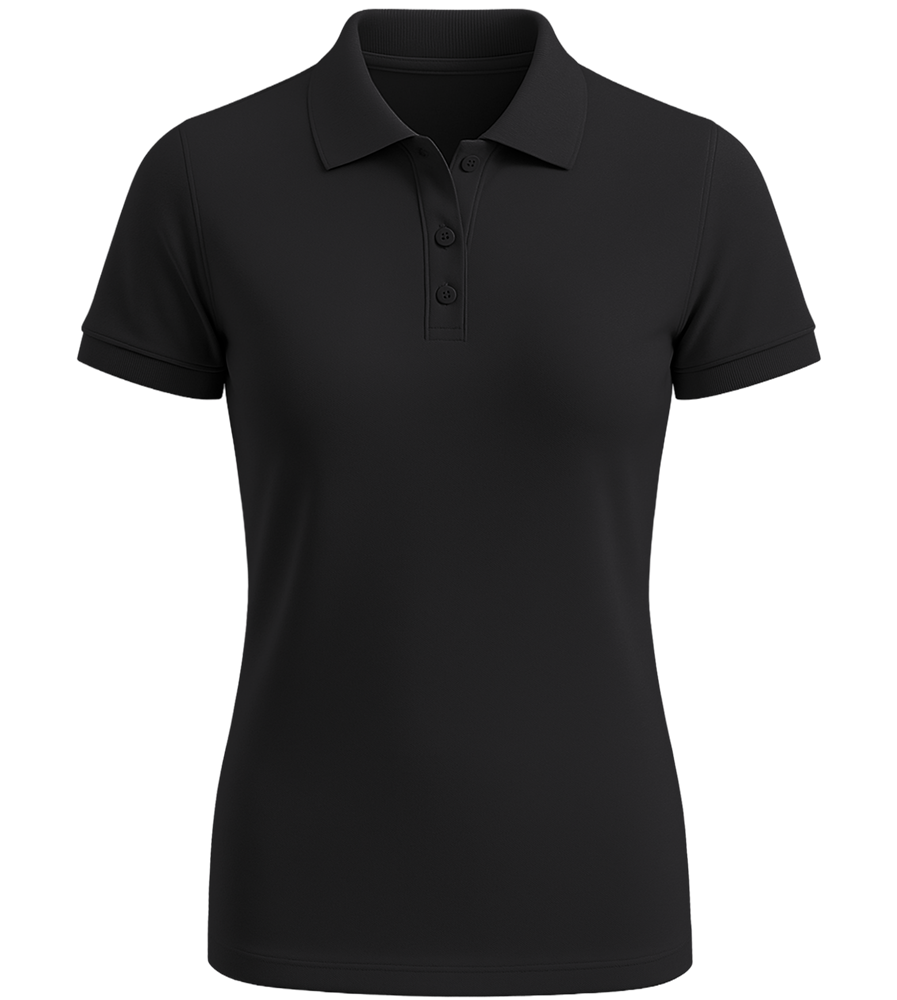 Premium women's polycotton polo shirt_BLACK_front