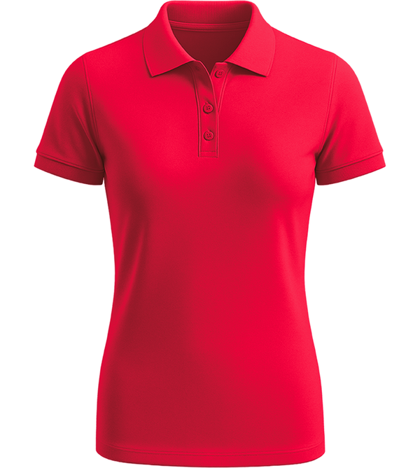 Premium women's polycotton polo shirt_RED_front
