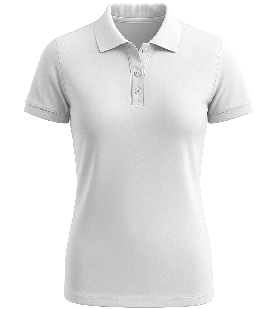 Premium women's polycotton polo shirt_WHITE_front