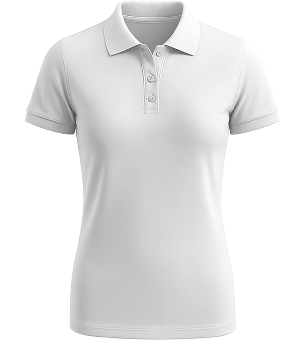 Premium women's polycotton polo shirt_WHITE_front