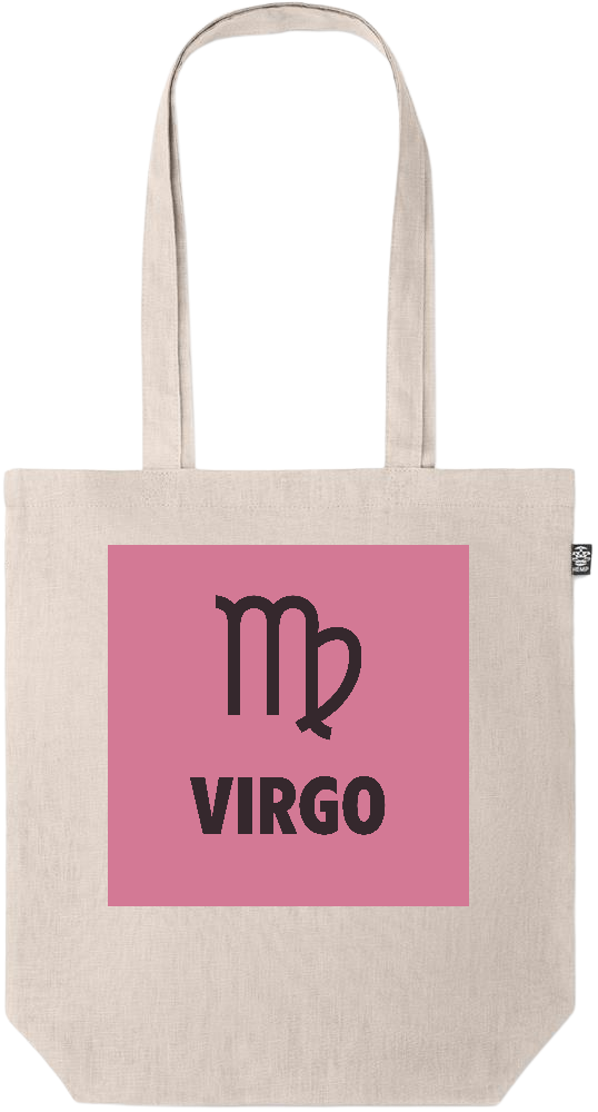 Zodiac Virgo Design - Premium colored organic hemp tote bag_BEIGE_front