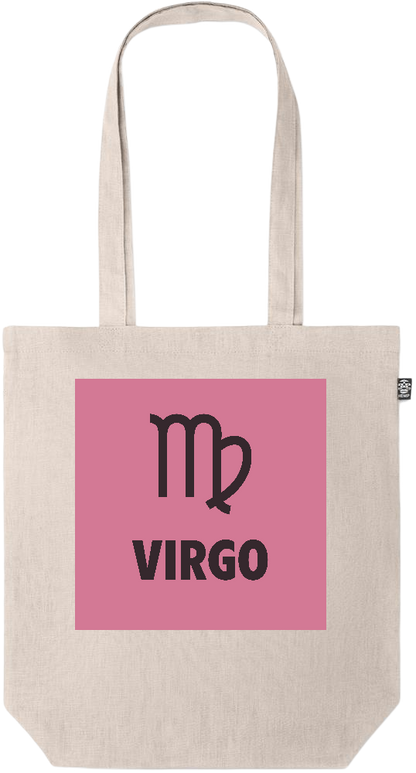 Zodiac Virgo Design - Premium colored organic hemp tote bag_BEIGE_front