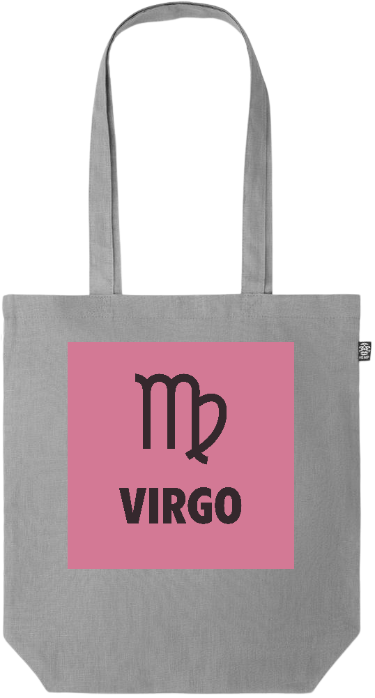 Zodiac Virgo Design - Premium colored organic hemp tote bag_GREY_front