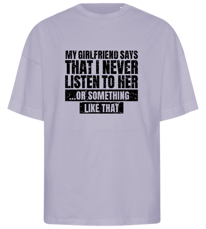 Never Listen to Her Design - Premium men's oversized t-shirt_LILAK_front