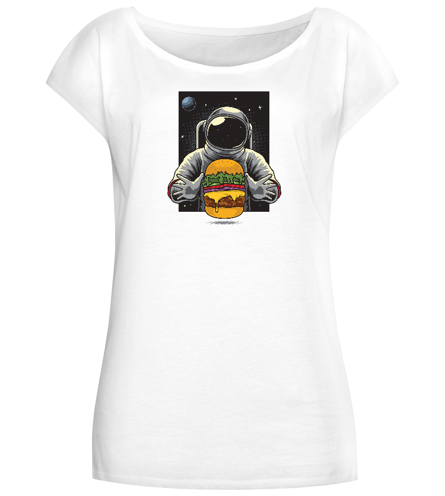 Spaceman Burger Design - Comfort long t-shirt_WHITE_front