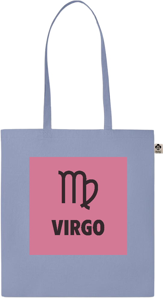 Zodiac Virgo Design - Essential colored organic cotton tote bag_BABY BLUE_front