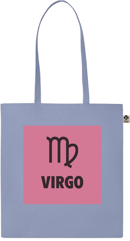 Zodiac Virgo Design - Essential colored organic cotton tote bag_BABY BLUE_front