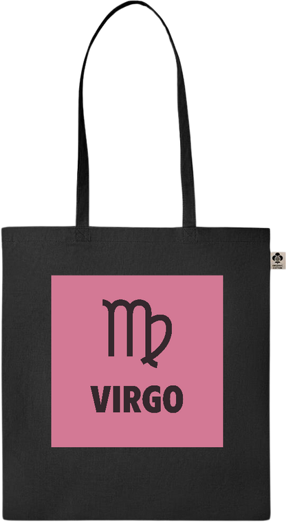 Zodiac Virgo Design - Essential colored organic cotton tote bag_BLACK_front