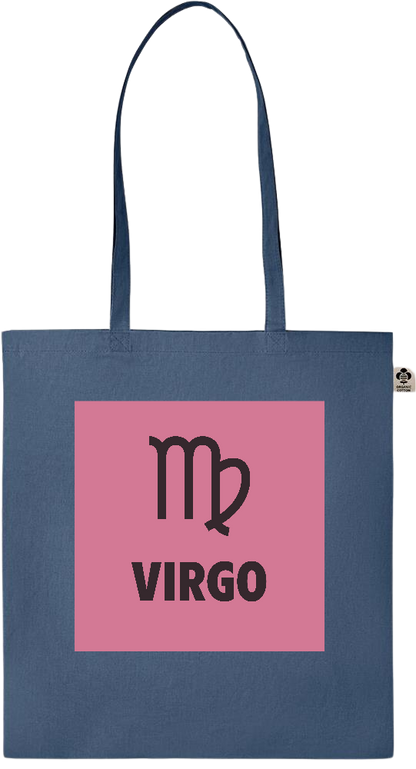 Zodiac Virgo Design - Essential colored organic cotton tote bag_BLUE_front