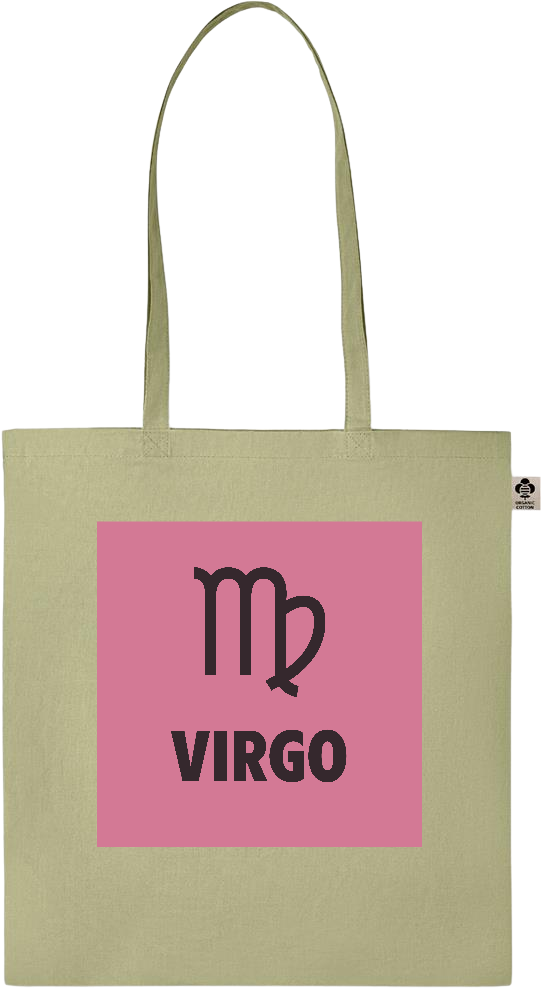 Zodiac Virgo Design - Essential colored organic cotton tote bag_GREEN_front