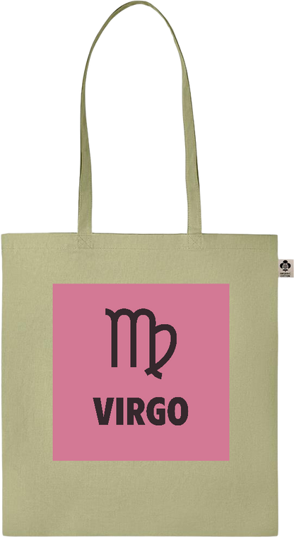 Zodiac Virgo Design - Essential colored organic cotton tote bag_GREEN_front