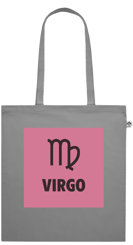 Zodiac Virgo Design - Essential colored organic cotton tote bag_GREY_front