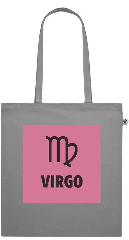 Zodiac Virgo Design - Essential colored organic cotton tote bag_GREY_front