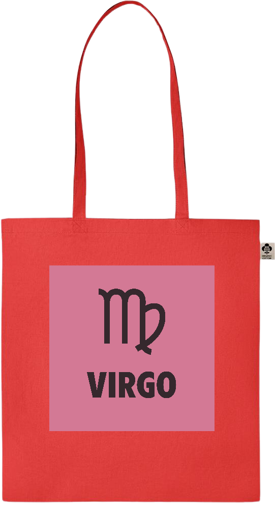 Zodiac Virgo Design - Essential colored organic cotton tote bag_RED_front