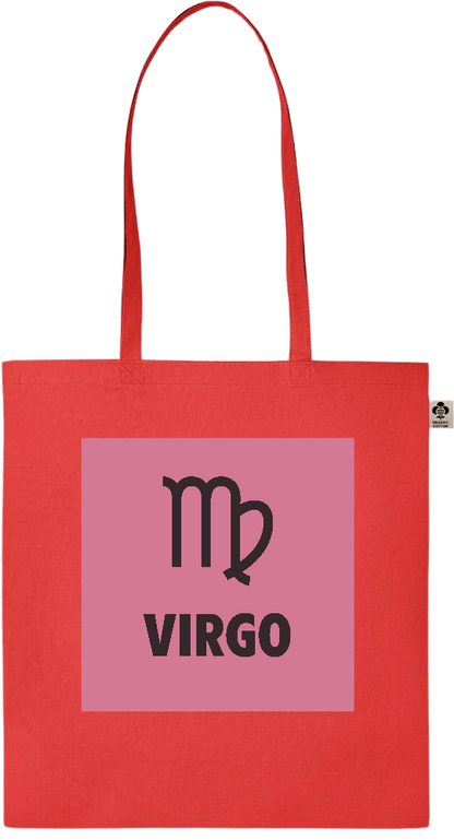 Zodiac Virgo Design - Essential colored organic cotton tote bag_RED_front