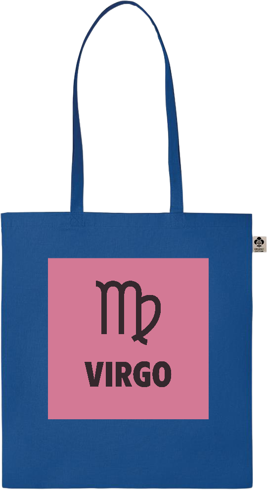 Zodiac Virgo Design - Essential colored organic cotton tote bag_ROYAL BLUE_front