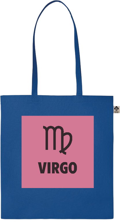 Zodiac Virgo Design - Essential colored organic cotton tote bag_ROYAL BLUE_front