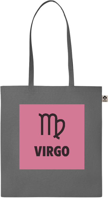 Zodiac Virgo Design - Essential colored organic cotton tote bag_STONE GREY_front