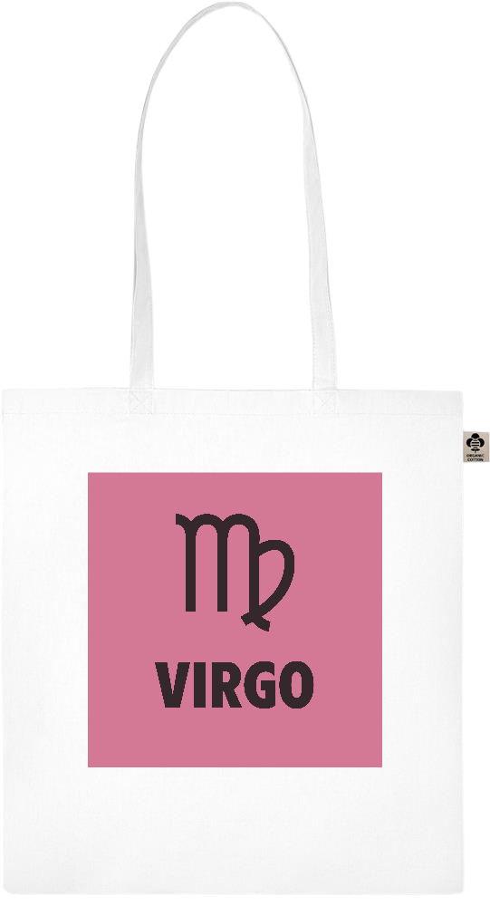 Zodiac Virgo Design - Essential colored organic cotton tote bag_WHITE_front