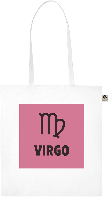 Zodiac Virgo Design - Essential colored organic cotton tote bag_WHITE_front