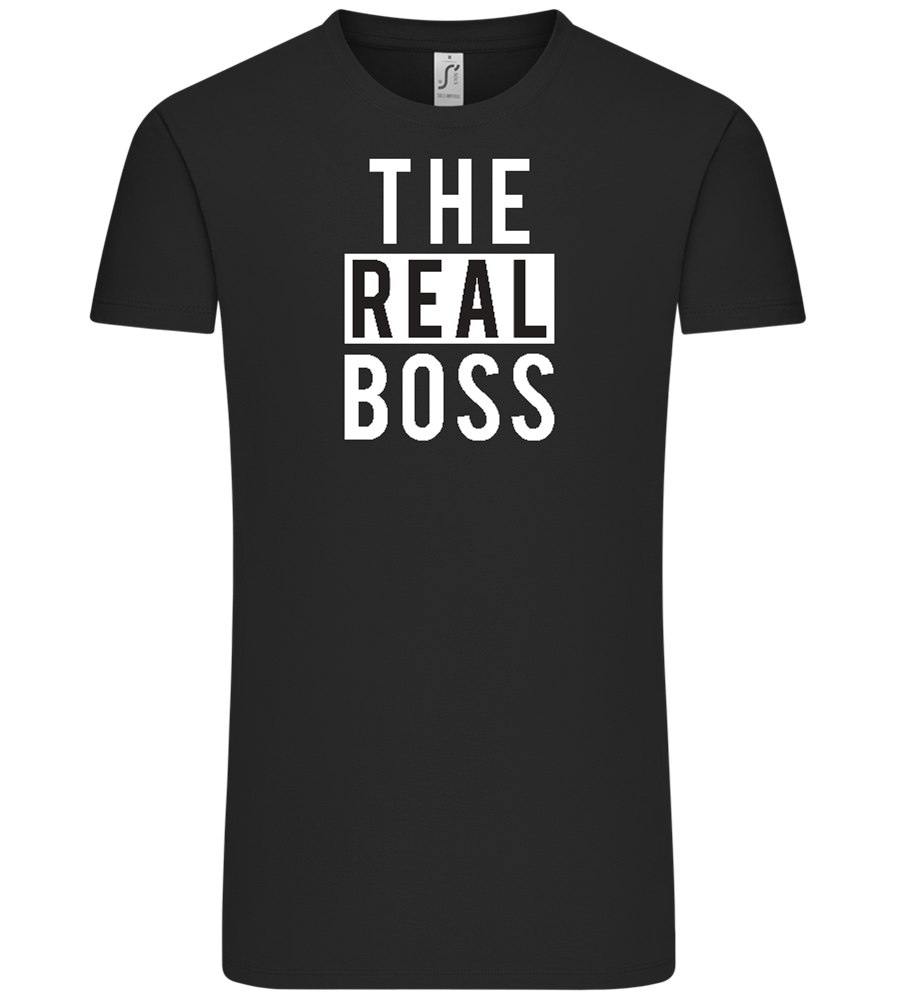 The Real Boss Design - Comfort Unisex T-Shirt_DEEP BLACK_front