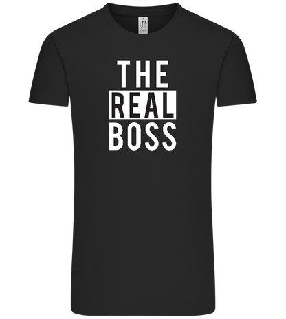 The Real Boss Design - Comfort Unisex T-Shirt_DEEP BLACK_front