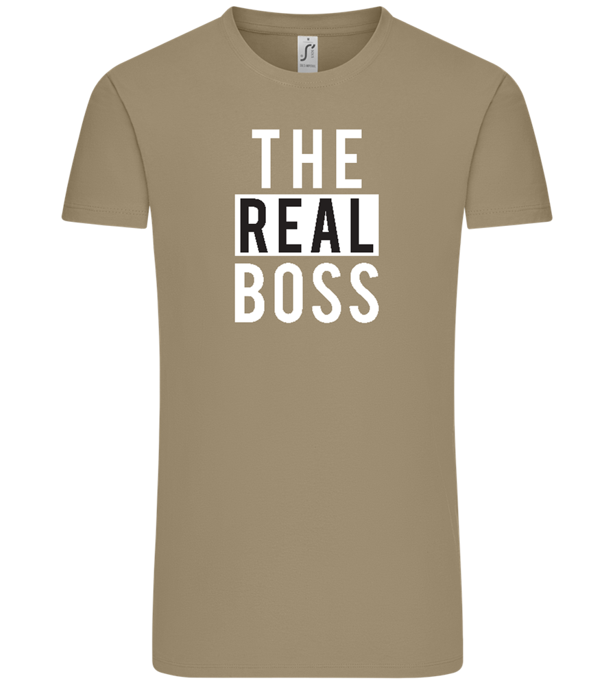 The Real Boss Design - Comfort Unisex T-Shirt_KHAKI_front