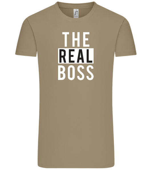 The Real Boss Design - Comfort Unisex T-Shirt_KHAKI_front