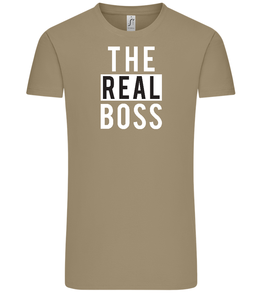 The Real Boss Design - Comfort Unisex T-Shirt_KHAKI_front