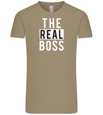 The Real Boss Design - Comfort Unisex T-Shirt_KHAKI_front