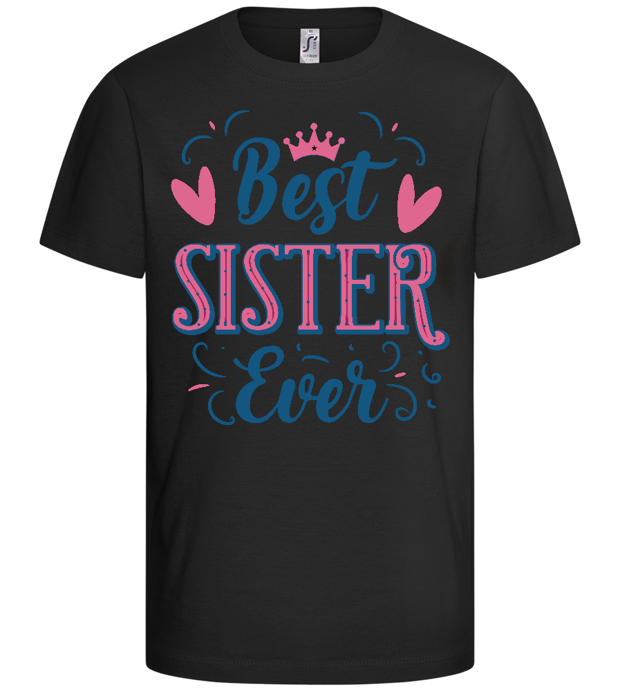 Best Sister Design - Comfort kids fitted t-shirt_DEEP BLACK_front