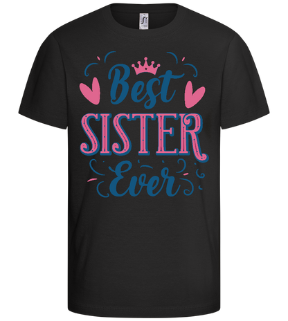 Best Sister Design - Comfort kids fitted t-shirt_DEEP BLACK_front