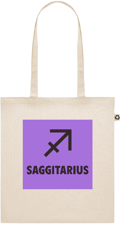 Zodiac Saggitarius Design - Recycled cotton shopping bag_BEIGE_front