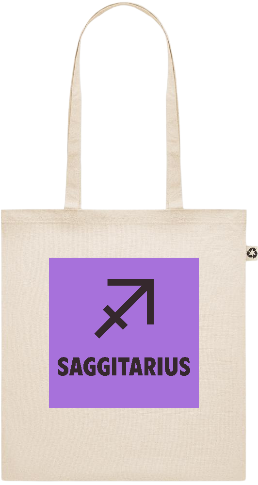 Zodiac Saggitarius Design - Recycled cotton shopping bag_BEIGE_front